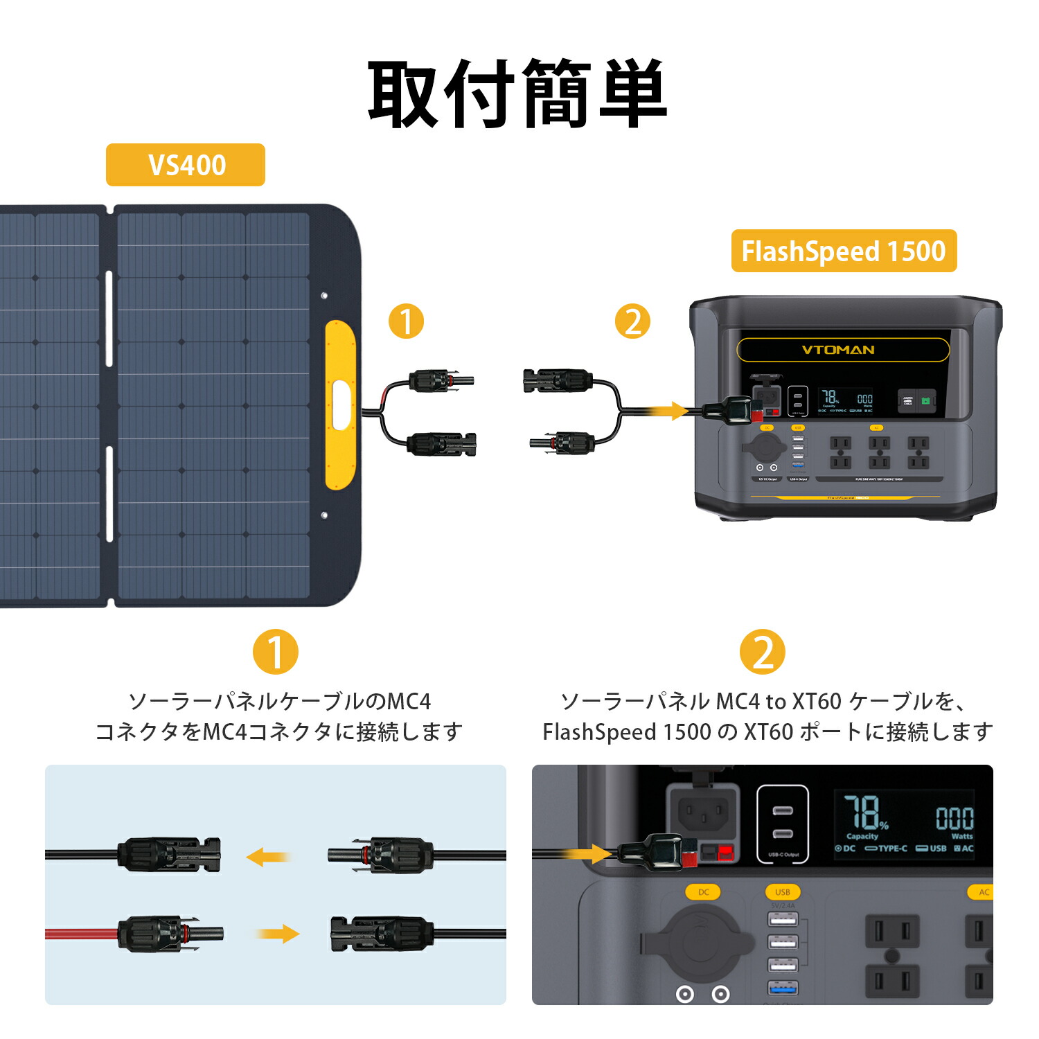 楽天市場】VTOMAN VS400 ソーラーパネル 400W 太陽光パネル 折りたたみ