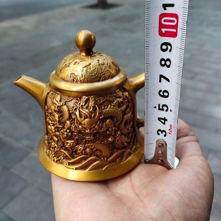 銅器 茶壺 百福茶壺 茶道具 煎茶器 装飾品 工芸品 置物 銅器 茶壺 百福