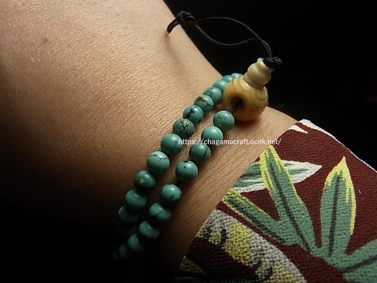 チベタン・オールドターコイズの108玉念珠 （Old TIbetan turquoise