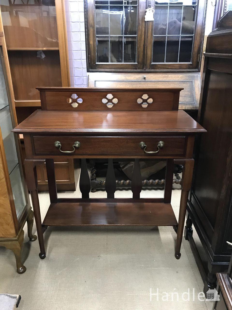 k966 英国アンティーク家具 半円コンソールテーブル ハーフムーン