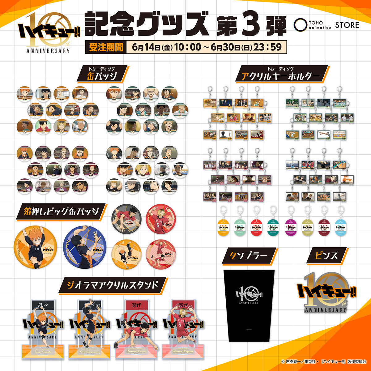 ハイキュー 10周年 記念展 月島蛍 缶バッジ セット ハイキュー展