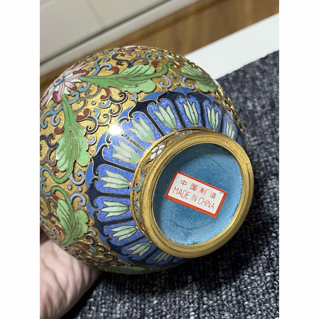 レトロ 中国美術 景泰藍 七宝焼き 花瓶 壺 骨董品 約30cm