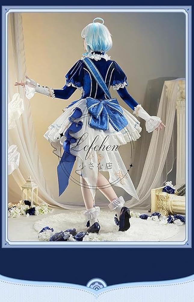 美品】原神 フリーナ コスプレ衣装セット（ウィッグ＋アクセサリー付き）