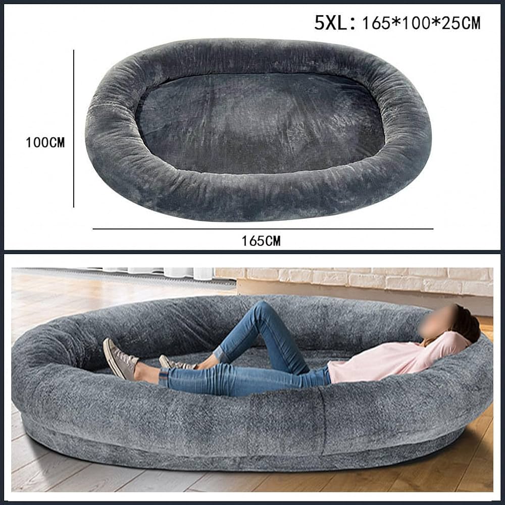 Amazon.co.jp: AXTMR 人間用犬用ベッド、人間用大型犬用ショート