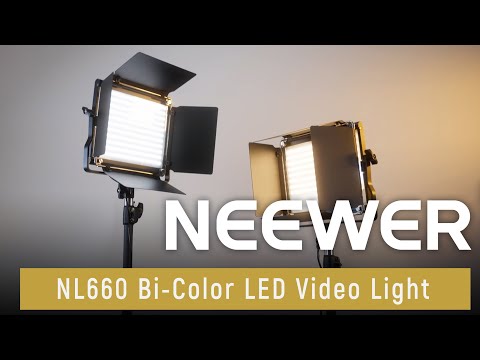 2 Pack NEEWER NL660 Bi-Color LED Panel Light with Stand Kit