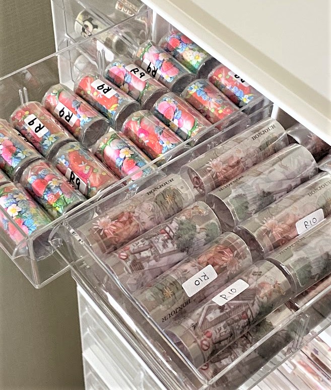 K02 海外マステ 野葵 狸 水晶PET 切り売り 狐 人物 装飾 マステ