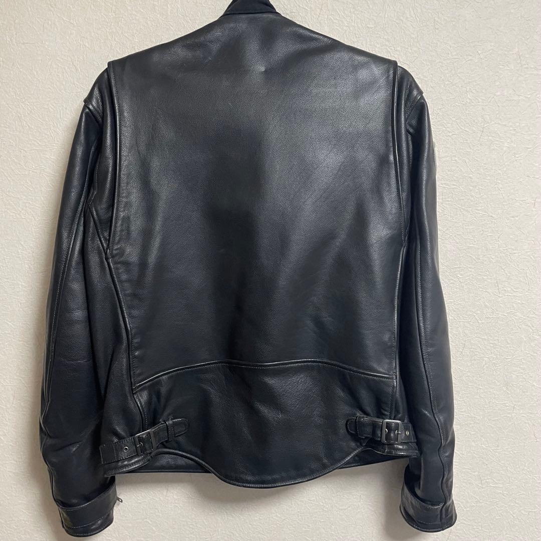 KUSHITANI ブラック レザーライダースジャケット 本革 黒 BLACK