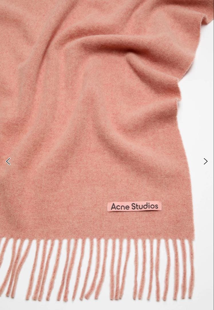 Acne Studious フリンジウールスカーフ　ナロー　ロースメランジ Acne Studios - フリンジウールスカーフ - ナロー - ローズメランジ