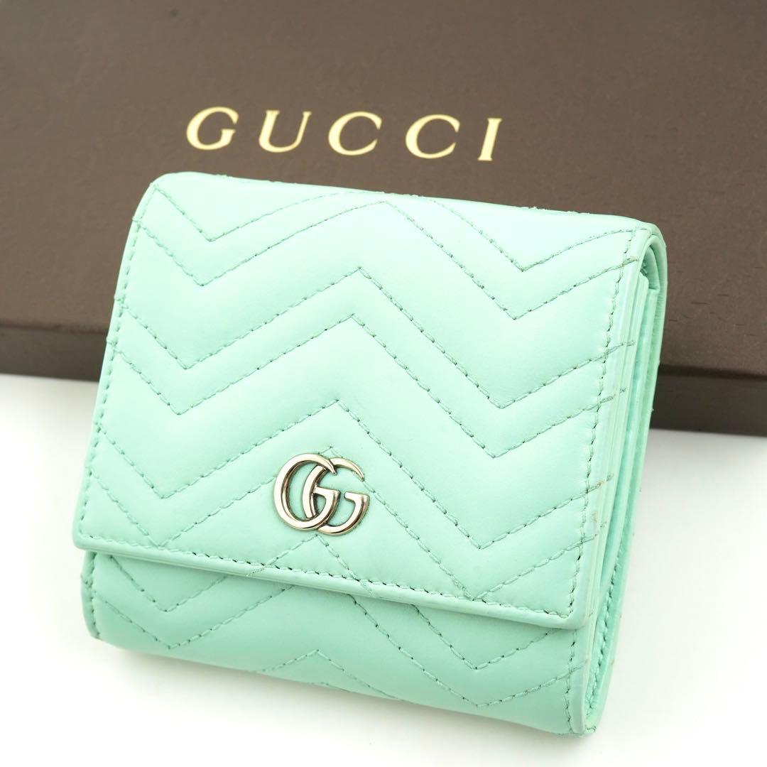 ✨新品未使用・箱付き✨GUCCI ミニ財布マーモントエンボスロゴGG
