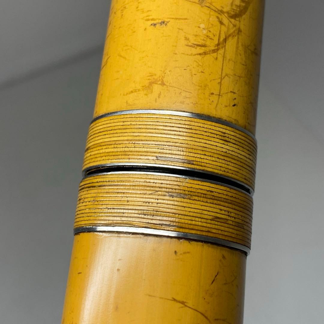 竹風在銘 銀三線 尺八 約60.5cm 東N7-1025①