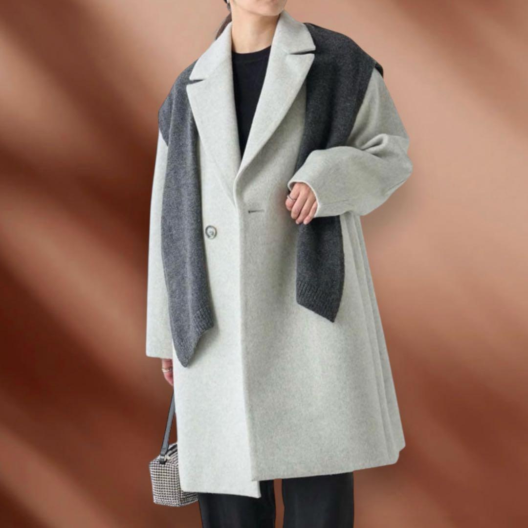 GALLARDAGALANTE ウールビーバーチェスターコート　ライトグレー GALLARDAGALANTE ウールビーバーチェスターコート ライトグレー 【公式