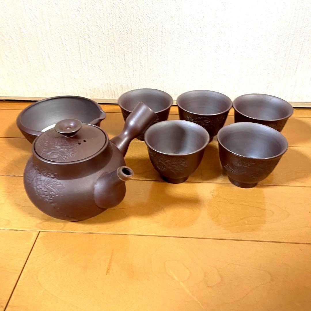 【新品・美品】萬古焼　煎茶器　酔月造　5脚セット　和食器　茶器　箱あり 新品・美品】萬古焼 煎茶器 酔月造 5脚セット 和食器 茶器 箱あり 萬古