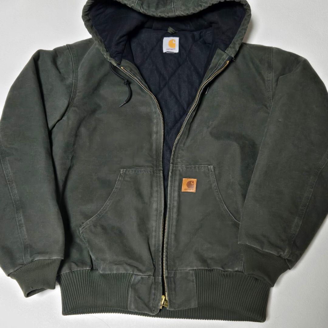 良フェード】Carhartt アクティブジャケット Mサイズ モスグリーン 良