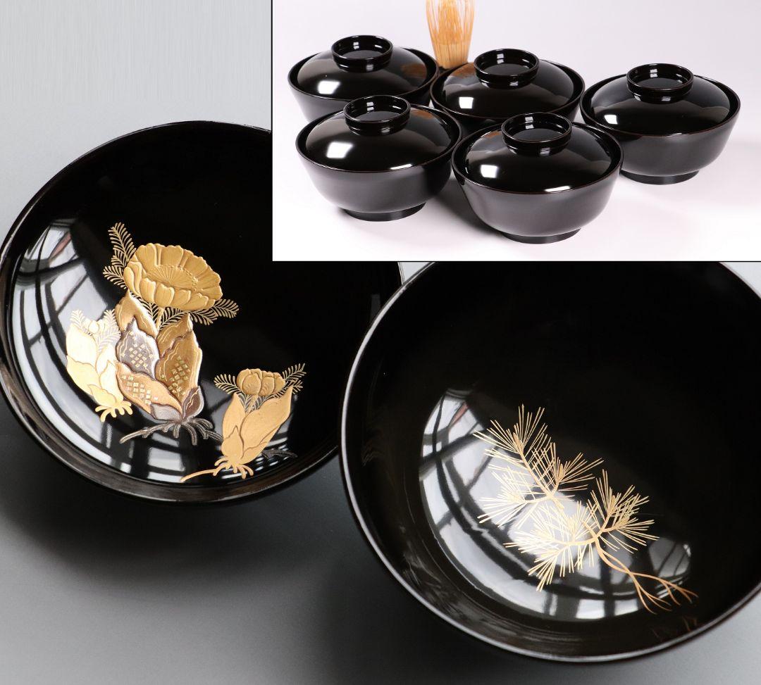 輪島塗 金蒔絵 漆塗り 木製 碗 杯 20客 骨董品