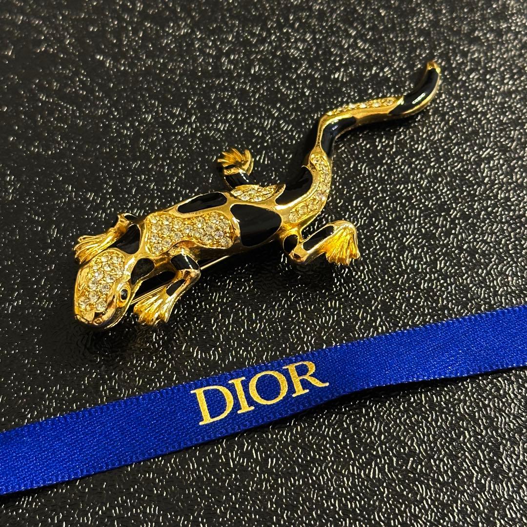 DIOR ヴィンテージ ブローチ トカゲ モチーフ アニマル レオパ DIOR ヴィンテージ ブローチ トカゲ モチーフ アニマル レオパ