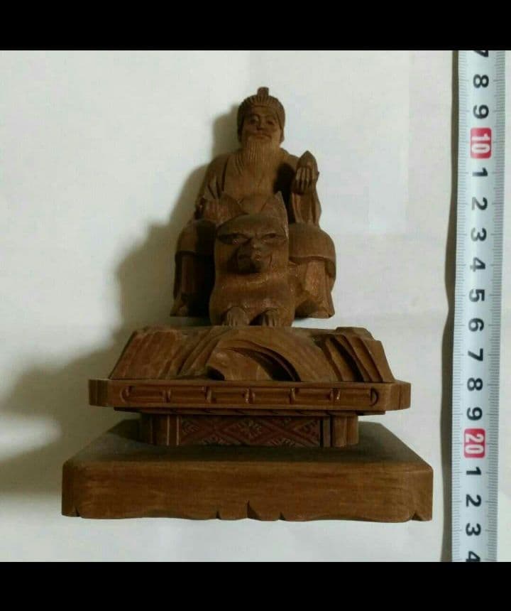 【最上稲荷】神像　仏像 木彫仏像 最上稲荷像 総高21cm つげ材木地仕上 : 有限会社みやこ仏像