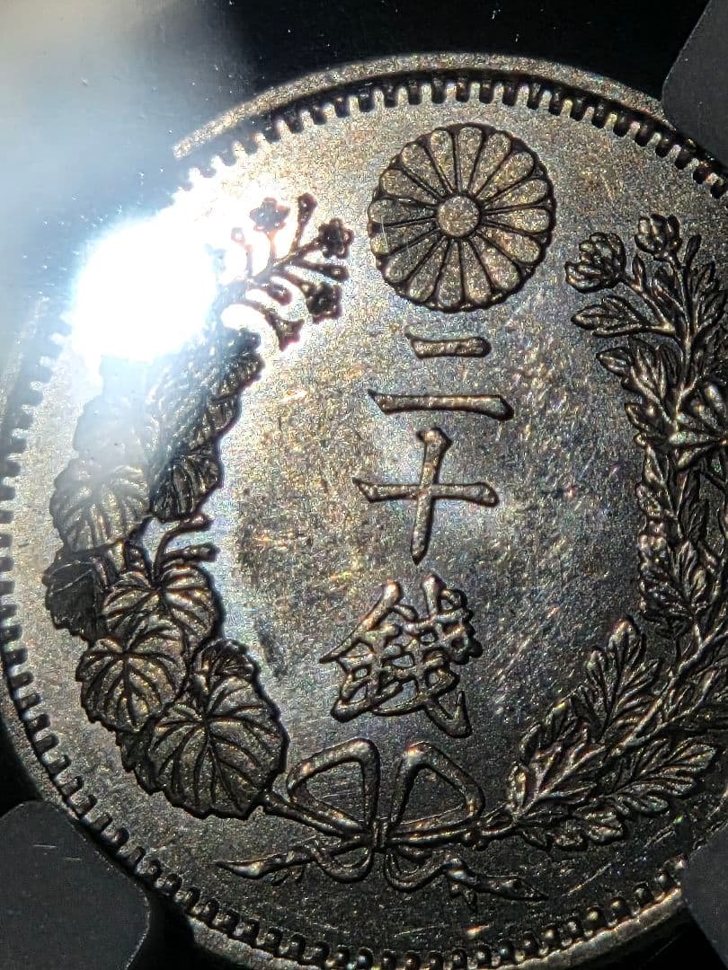稀少な状態 NGC MS63) 竜20銭銀貨 明治9年(1876) 稀少な状態