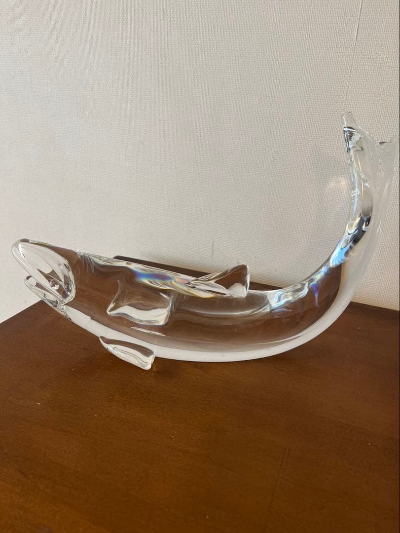 ガラスの鮭の置き物 ミニガラス細工 シャケ 81669 KYGK703 ハンドメイド 鮭 サーモン サケ