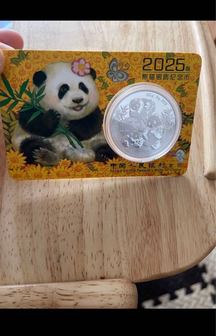 中国人民行 2025年　パンダ銀貨　30g 銀貨 ☆即納追跡可☆ 中国 2016-2025 パンダ 30g 銀貨10枚セット 箱付き