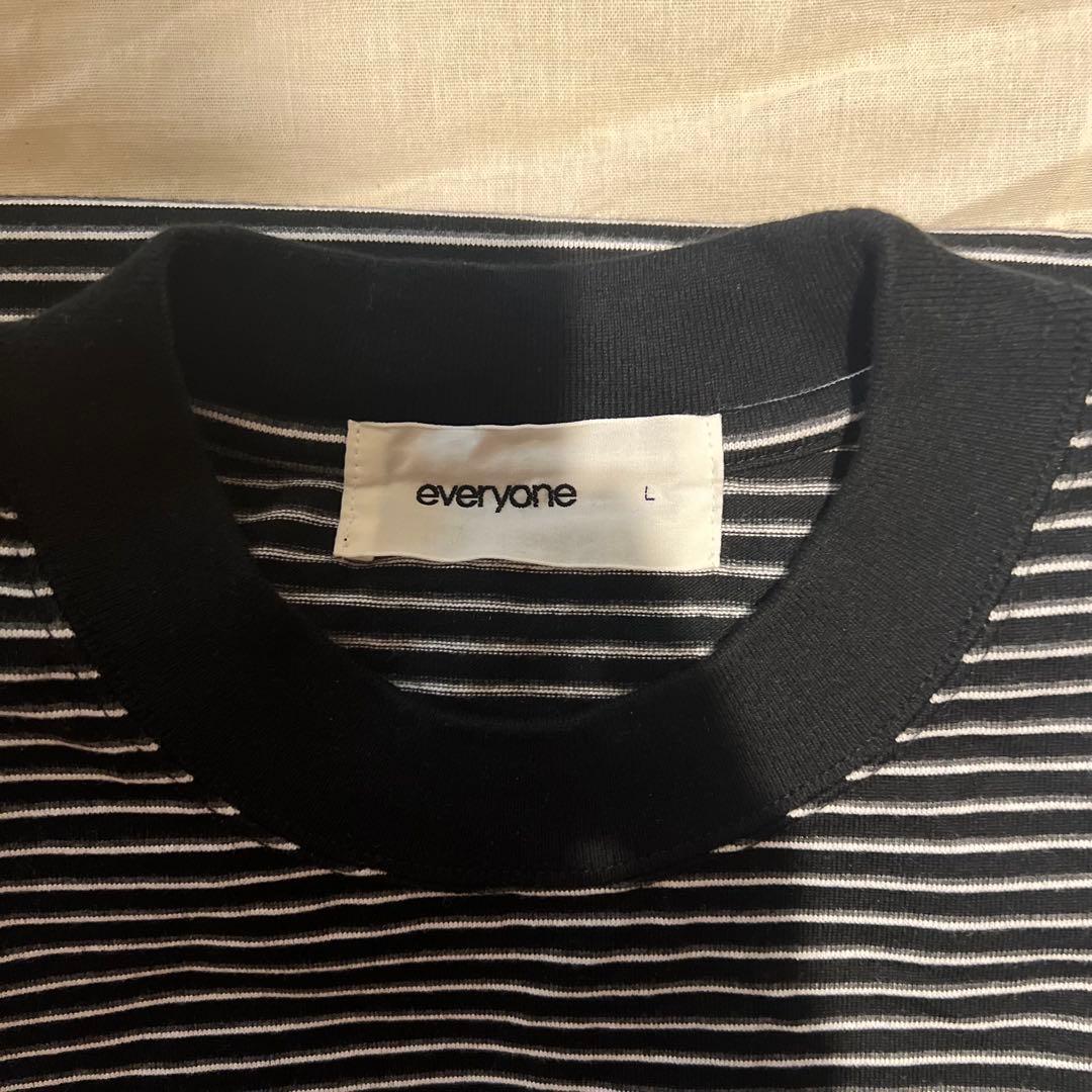 新作everyone border S/S tee shirt (BLACK)