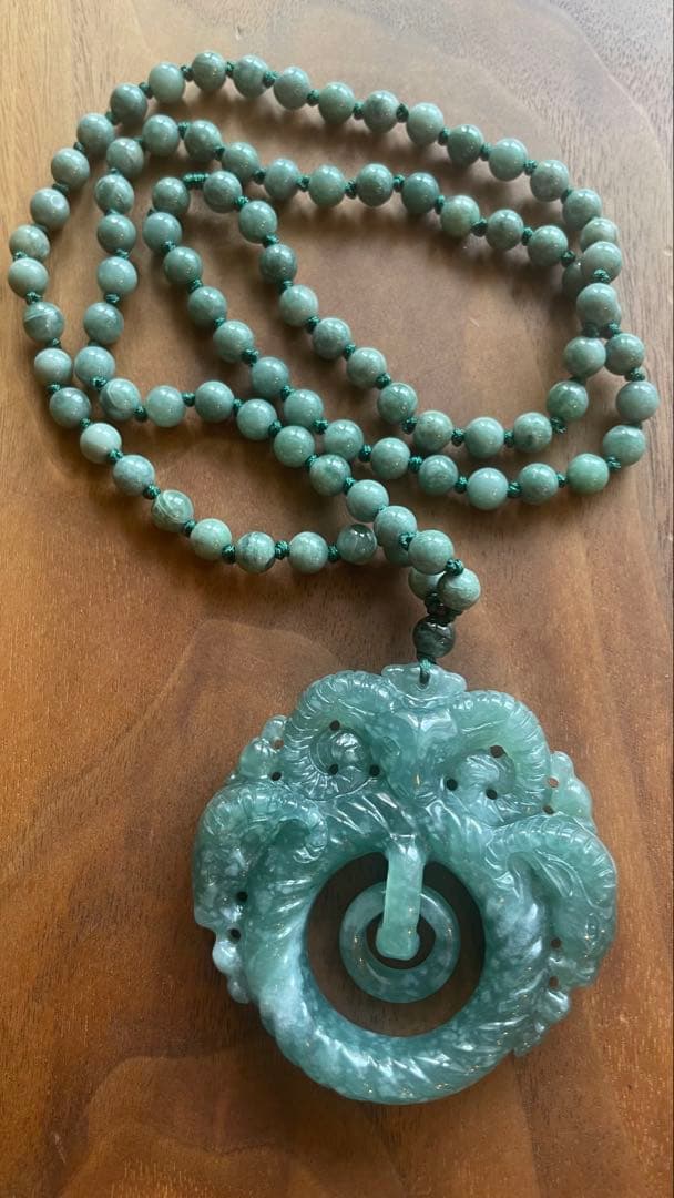 天然石 ミャンマー翡翠 羊の彫刻 ロングネックレス 仕事運順調 吉祥如意 天然石 ミャンマー翡翠 羊の彫刻 ロングネックレス 仕事運順調 吉祥